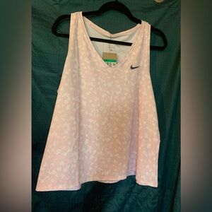 Nike White and pink Sleeveless Tank Top Athletic Wear